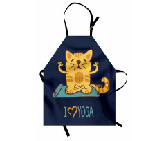Hayvan Mutfak Önlüğü Yogacı Kedi Desenli