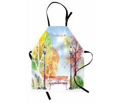 Autumn Park Tree Lantern Apron