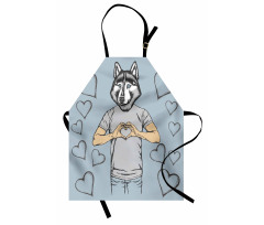 Dog Hearts Romantic Apron