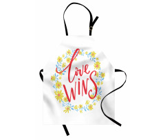 Love Wins Floral Wreath Apron