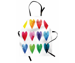 Rainbow Colors Hearts Apron