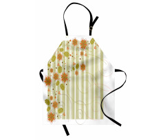 Retro Swirled Flowers Apron