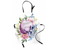 Abstract Skull Flowers Apron