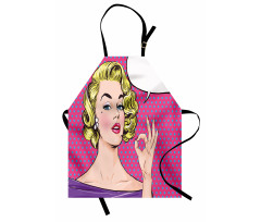 Pop Art Woman OK Sign Apron