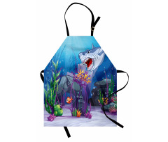 Evil Shark Little Fish Apron