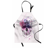 Skull Dragonfly Grunge Apron