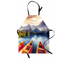 Mountains Shore Boats Apron