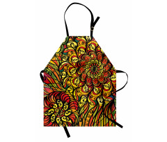 Abstract Curly Floral Apron