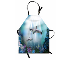 Sharks Coral Aquatic Apron