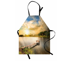 Wood Deck Lake Foliage Apron