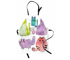 Cats in Watercolor Style Apron