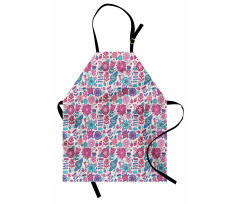 Doodle Peonies Tulips Apron