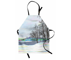 Rural Winter Forest Art Apron