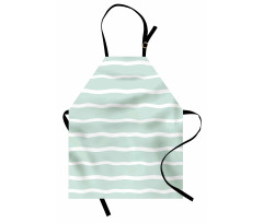 Wavy Lines White Striped Apron