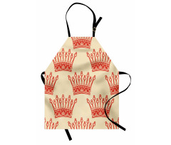 Vintage Red Crown Pattern Apron
