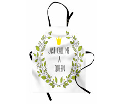 Green Wreath Words Crown Apron