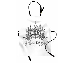 Crown Lettering Baroque Apron