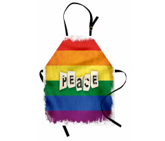 Grunge Flag Peace Word Apron