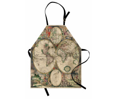 Haritalar Mutfak Önlüğü Nostaljik Dünya Eski Çağlar Keşifler
