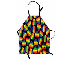 Hearts Gay Pride Flag Apron