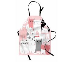 Funny Kittens Humor Doodle Apron