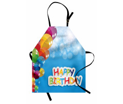 Parti Mutfak Önlüğü Balonlar ve Yaş Günü