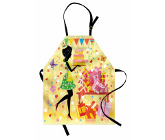 Woman with Birthday Cake Apron