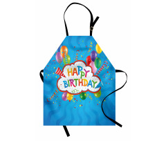 Doğum Günü Mutfak Önlüğü Balonlu Parti Desenli