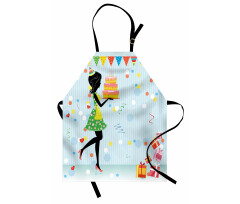 Mother with Cake Cartoon Apron