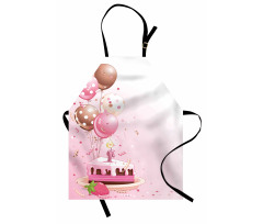 Strawberry Cake Balloons Apron