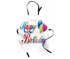 Modern Writing Balloon Apron