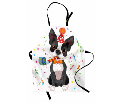 Parti Mutfak Önlüğü Kutlama Köpeği Desenli
