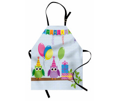 Cartoon Owl at Party Apron