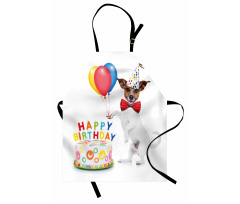 Dance Party Dog Cake Apron