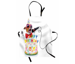 Birthday Music Dog Apron