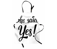 She Said Yes Words Apron