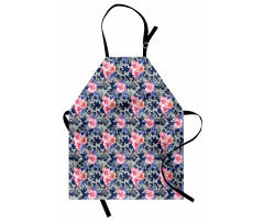 Pink Roses Retro Camo Apron