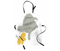 Cat Yellow Moth Apron