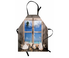 Seashells Starfish Palms Apron