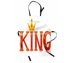Kral Mutfak Önlüğü Taç Desenli King Kelimesi