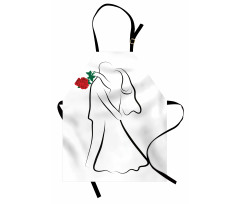 Silhouette Couple Apron