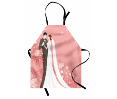 Bride Groom Dancing Floral Apron