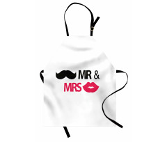 Lips Moustache Mr Mrs Apron