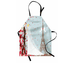 French Couple and Hearts Apron