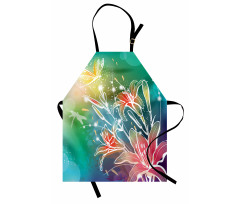 Digital Lilacs Dragonfly Apron