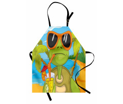 Turtle Drinking Cocktail Apron