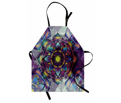 Grunge Futuristic Mandala Apron