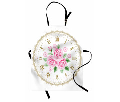 Vintage Clock Roses Apron