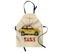 Pop Art Taxi Cab Vintage Apron