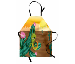 Cartoon Desert Landscape Apron